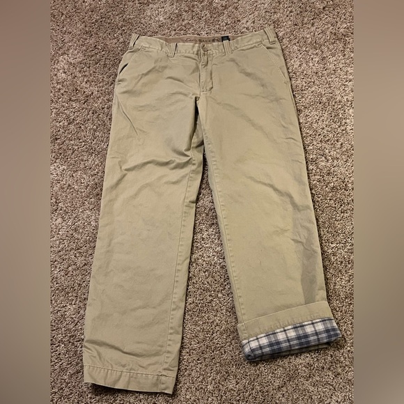 Eddie Bauer Flannel Lined Straight Leg Chino Pants - Picture 3 of 4